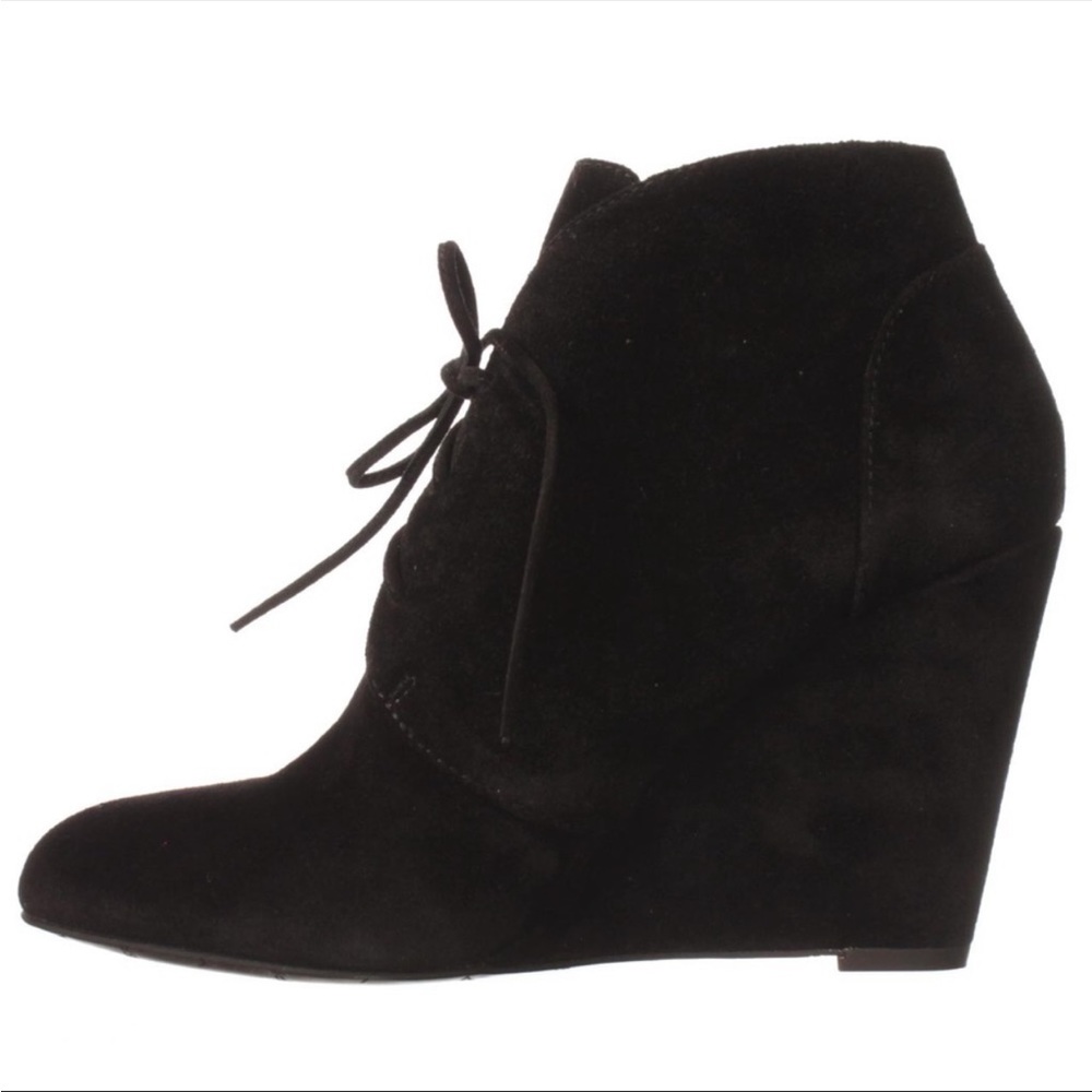 Via Spiga black suede wedge booties. Never worn